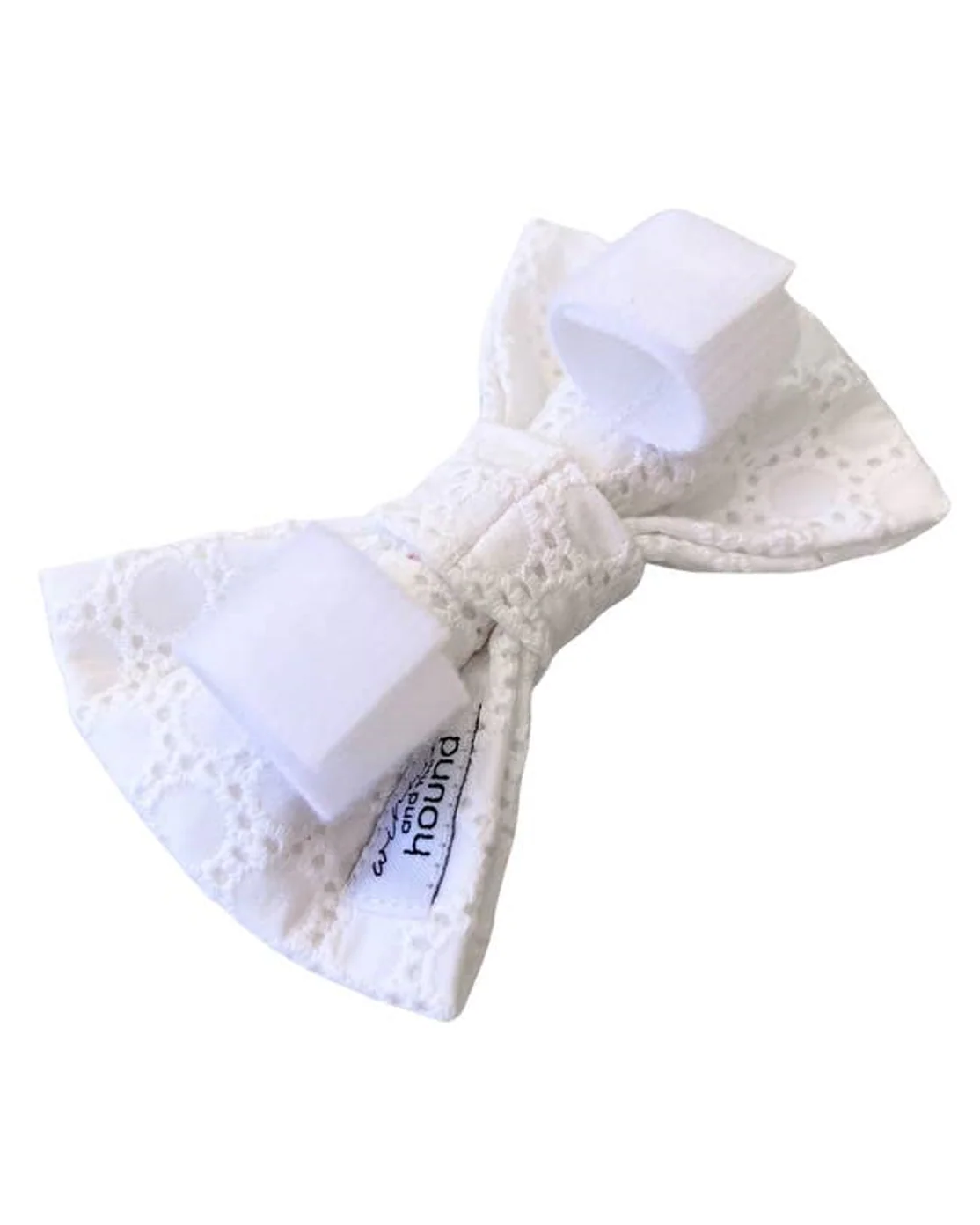 Take a Bow White Eyelet Bow Tie - Image 3